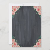 ワインボトルとワイングラス、ハイヒールとバラの還暦パーティ 招待状 (裏面)