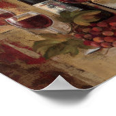 ワインボトルとワイングラス ポスター (角)