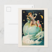 🎉 ワインボトルと一緒に新年を祝う シーズンポストカード (正面/裏面)