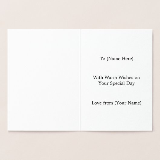 ワインボトルと栓抜き - クラシックなお祝い 箔カード (内部)