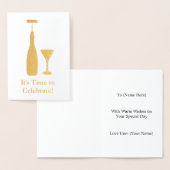 ワインボトルと栓抜き - クラシックなお祝い 箔カード (ディスプレー)