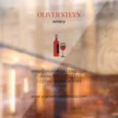 ワインボトルと白いグラス ウィンドウサイン (シート2)