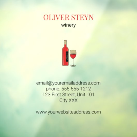 ワインボトルと白いグラス ウィンドウサイン (シート3)