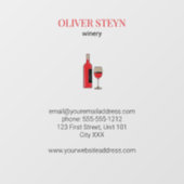 ワインボトルと白いグラス ウィンドウサイン (シート)