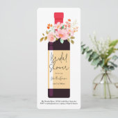 ワインボトルと花の祝福 ブライダルシャワー 招待状 (スタンド正面)