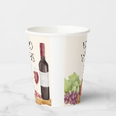 ワインボトルと誓いの前のおしゃれな食事プレート ブライダルシャワー 紙コップ (左)