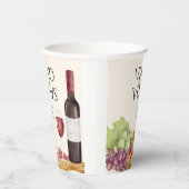 ワインボトルと誓いの前のおしゃれな食事プレート ブライダルシャワー 紙コップ (右)