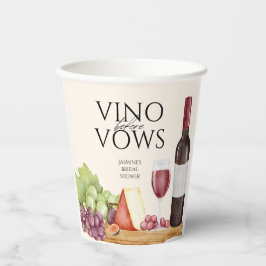 ワインボトルと誓いの前のシャルキュテリーボードのプリンセスシャワー 紙コップ