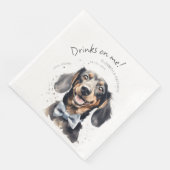 ワインボトルに乾杯 ダックスフンド 水彩画 おもしろ 犬 ペット (コーナー)