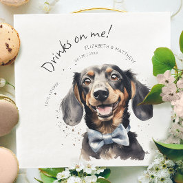 ワインボトルに乾杯 ダックスフンド 水彩画 おもしろ 犬 ペット