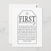 ワインボトルのギフトラベル – 一周年記念 ポストカード (正面/裏面)