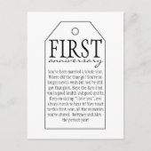 ワインボトルのギフトラベル – 一周年記念 ポストカード (正面)