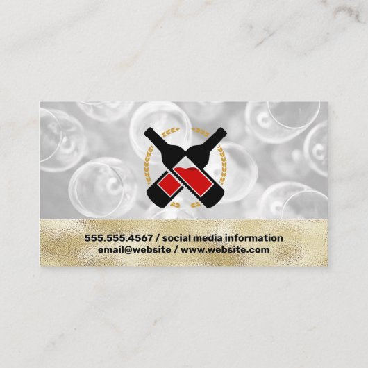 ワインボトルのロゴ 名刺 (裏面)