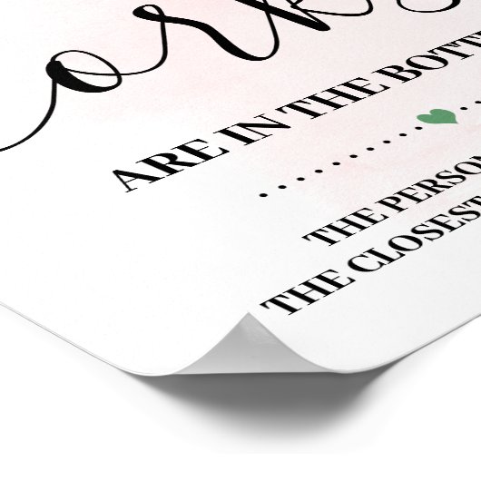 ワインボトルの栓の数を当てて！ピンクのシャワーパーティーゲーム ポスター (角)