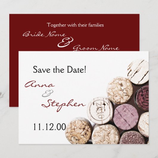 ワインボトルの栓 招待状 (正面/裏面)