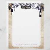 ワインボトルぶどうグルメフードメニューレターヘッド (正面/裏面)