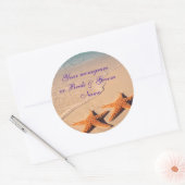 ワインボトルまたはビールラベルスターフィッシュビーチ結婚式 ラウンドシール (封筒)