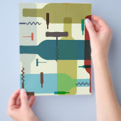 ワインボトルをテーマにしたチラシ チラシ (手)