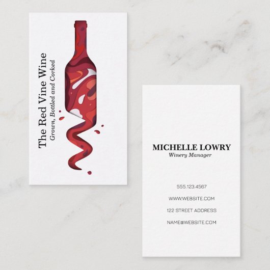 ワインボトルアート 名刺 (正面/裏面)
