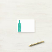 ワインボトルイラストレーションモダン – ホワイトネーム ポストイット (デスク上)