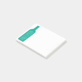 ワインボトルイラストレーションモダン – ホワイトネーム ポストイット (アングル)