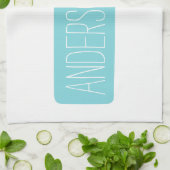 ワインボトルイラスト - 現代的な白い名前 キッチンタオル (折り畳み)