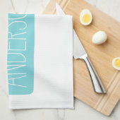 ワインボトルイラスト - 現代的な白い名前 キッチンタオル (四つ折り)