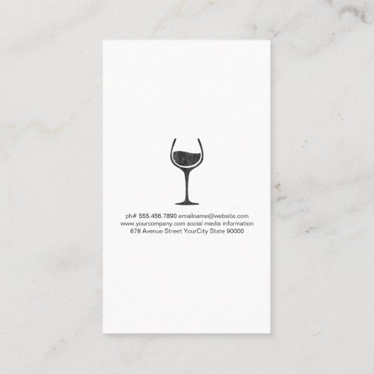 ワインボトルガラスグラフィックス |木材の背景 名刺 (裏面)