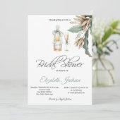 ワインボトルガラスヴィンテージフラワーズブライダルシャワー 招待状 (スタンド正面)