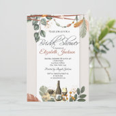 ワインボトルガラス、ボホブライダルシャワー 招待状 (スタンド正面)