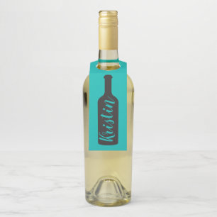 ワインボトルギフトラベルハンガーラベル、シルエット ボトルネックタグ