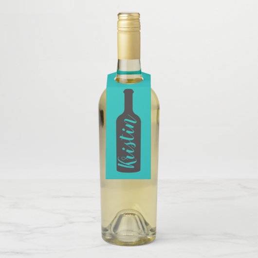 ワインボトルギフトラベルハンガーラベル、シルエット ボトルネックタグ (ボトル)