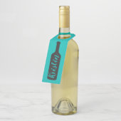 ワインボトルギフトラベルハンガーラベル、シルエット ボトルネックタグ (アングル)