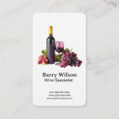 ワインボトルグラスとブドウ 名刺 (正面)
