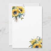 ワインボトルグラスサンフラワーズライトブライダルシャワー 招待状 (裏面)