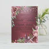 ワインボトルグラスバラブルゴーニュブライダルシャワー 招待状 (スタンド正面)