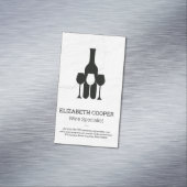 ワインボトルグラスロゴ | 大理石背景 マグネット名刺 (インサイチュ)