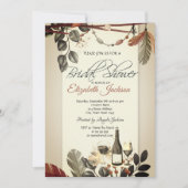 ワインボトルグラス、ボホフラワーズブライダルシャワー 招待状 (正面)