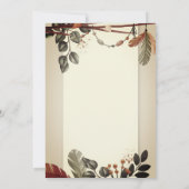 ワインボトルグラス、ボホフラワーズブライダルシャワー 招待状 (裏面)