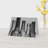 ワインボトルグリーティングカード カード (黄色い花)