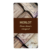 ワインボトルコルクボトルラベル