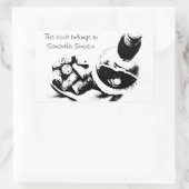 ワインボトルコークススケッチカスタム蔵書票 長方形シール (バッグ)