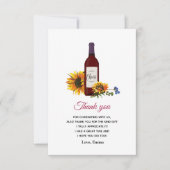 ワインボトルサンフラワーサンキューカード サンキューカード (正面)