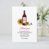 ワインボトルサンフラワーサンキューカード サンキューカード (スタンド正面)