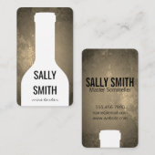 ワインボトルセピア素朴背景 名刺 (正面/裏面)