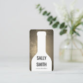 ワインボトルセピア素朴背景 名刺 (スタンド正面)