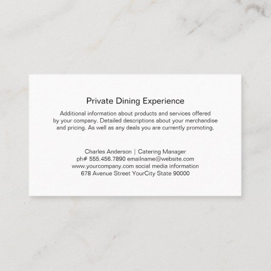 ワインボトルタックスケータリングロゴ |ダイナーウェア 名刺 (裏面)