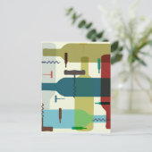 ワインボトルデザイン ポストカード (スタンド正面)