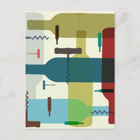 ワインボトルデザイン ポストカード (正面)