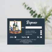 ワインボトルブドウ水彩ワイナリーブドウ畑 出欠カード (スタンド正面)